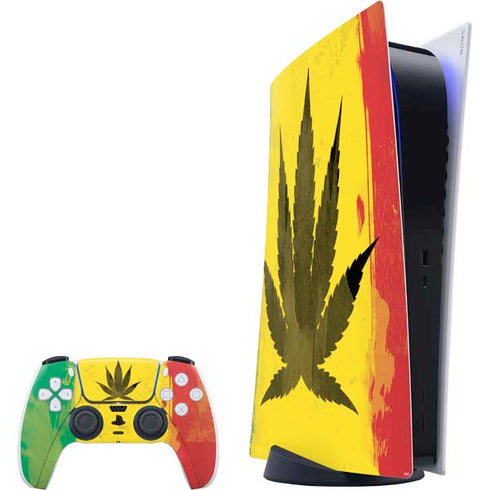 Marijuana Rasta Distressed PlayStation PS5 Skins